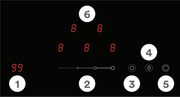 esatto ECC905T 90cm Ceramic Cooktop - Control Panel