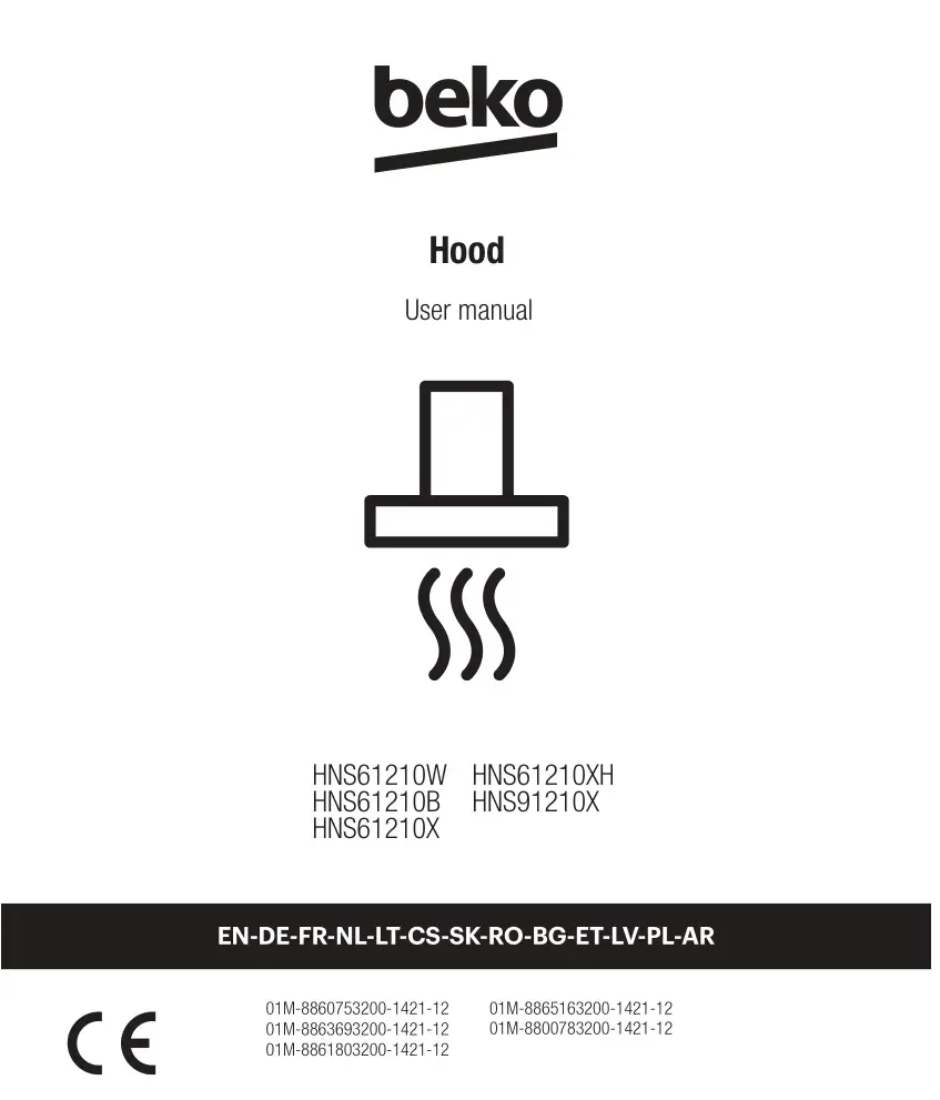 beko HNS61210W Kitchen Hood User Manual