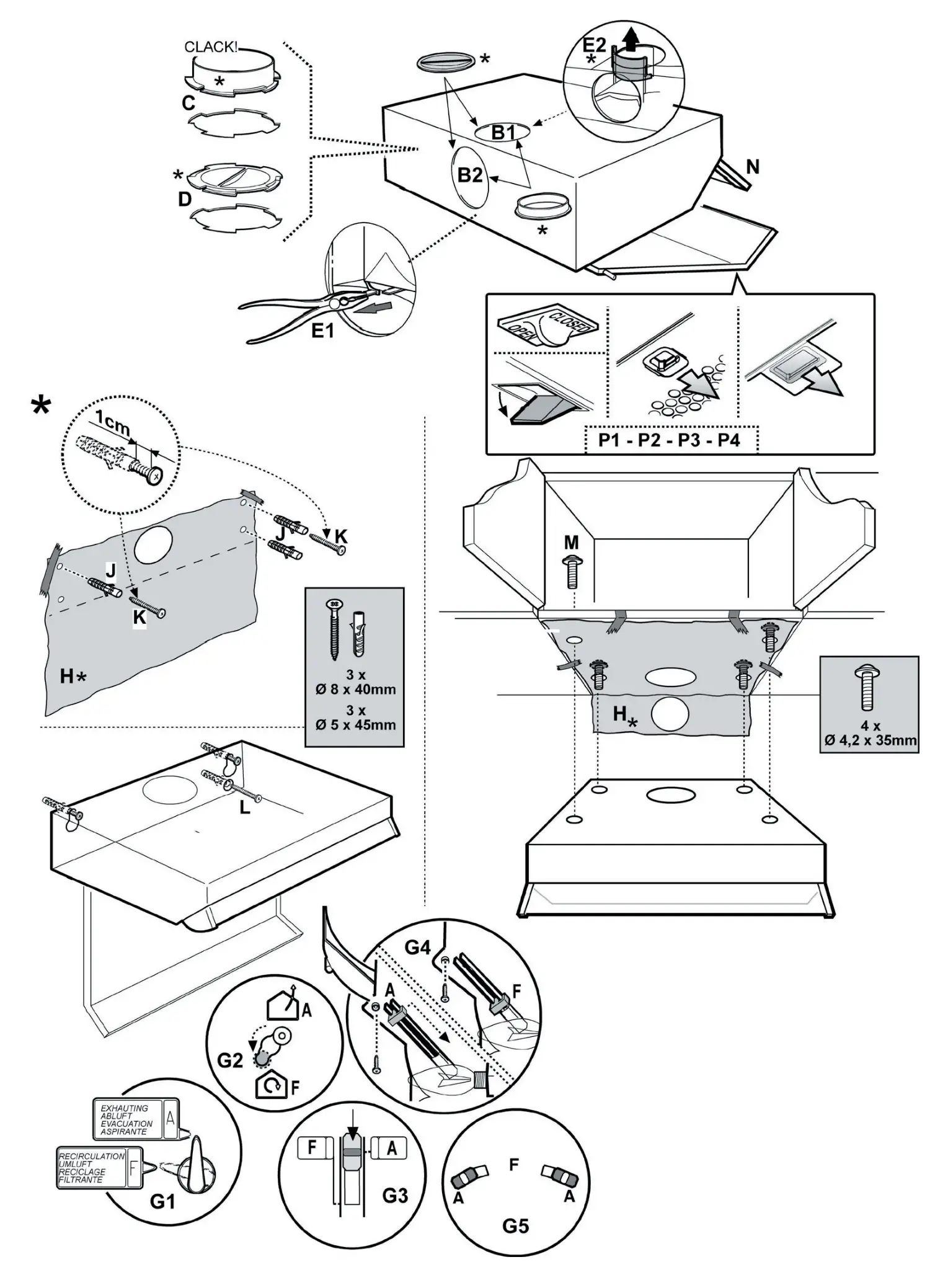 beko HNS61210W Kitchen Hood - installation guide