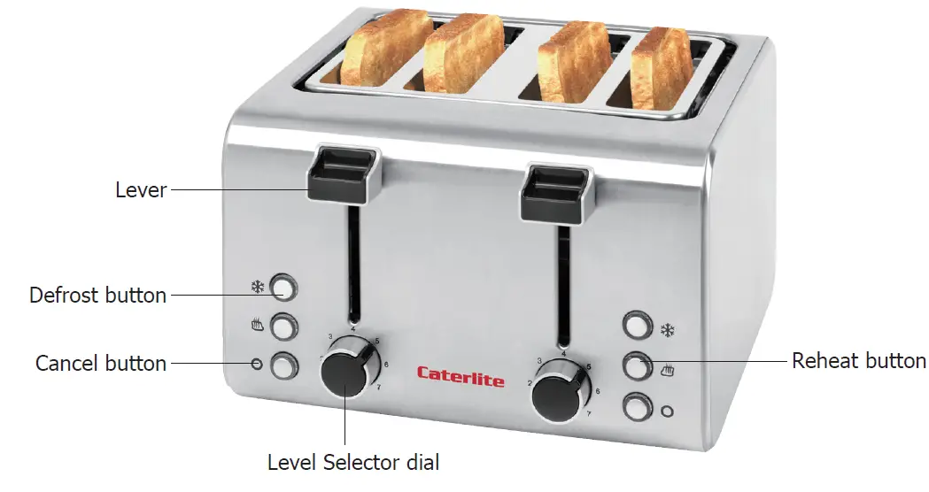 Caterlite 4 Slot Toaster CP929 operation