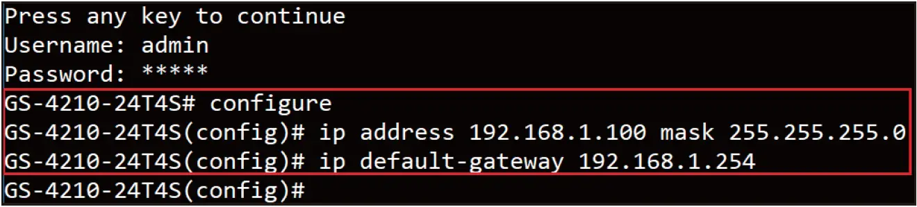 Setting IP Address Screen