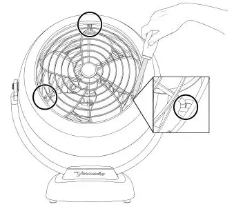 Vornado VFAN JR, VFAN, VFAN SR Finest Air Circulators - GRILL REMOVAL