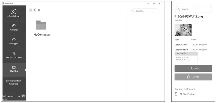 InfinitiKloud 30342 Gen 3 Wireless SD Backup Storage Solution- My Files