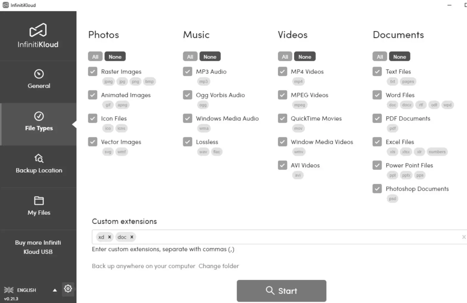 InfinitiKloud 30342 Gen 3 Wireless SD Backup Storage Solution- Start