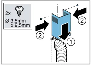 BOSCH DWK 6AJ 0 Extractor Hood - Fitting the flue duct 2