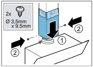 BOSCH DWK 6AJ 0 Extractor Hood - Fitting the flue duct 7