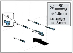 BOSCH DWK 6AJ 0 Extractor Hood - Preparing the wall 11