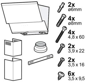 BOSCH DWK 6AJ 0 Extractor Hood - Scope of delivery