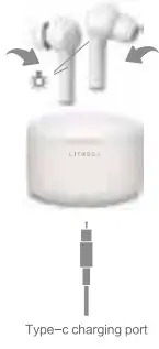 LITOSSA YM-T01 Buds Play True Wireless Stereo Earbuds - charging