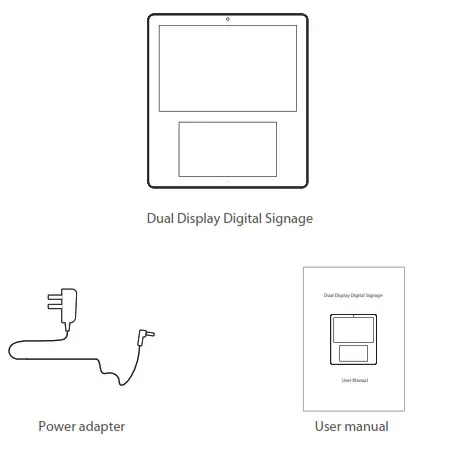 Shenzhen Electron Technology WD1012T Dual Display Digital Signage- Package Contents