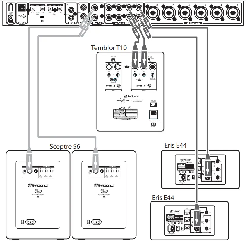 PreSonus Eris Series E44 High Definition MTM Studio Monitors - Basic Setup 1