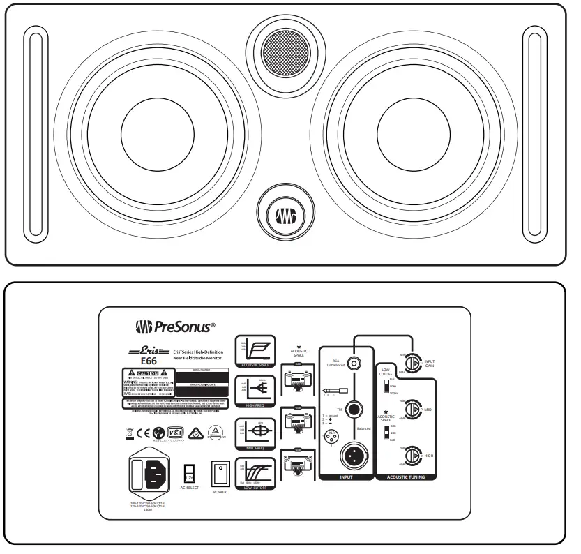 PreSonus Eris Series E44 High Definition MTM Studio Monitors - Basic Setup 2