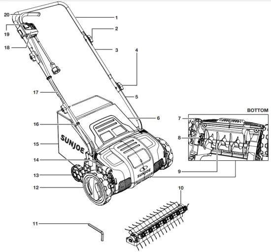 SUNJOE AJ798E RM Electric Lawn Scarifier Dethatcher - Electric Scarifier