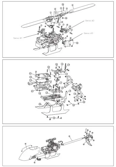 EACHINE E150 Rechargeable Helicopter - Exploded View