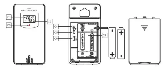 SMARTRO SC92 Wireless Indoor and Outdoor Humidity and Temperature Instruction Manual - Wireless Remote Sensor