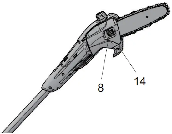 ASSEMBLE THE GUIDE BAR AND THE CHAIN