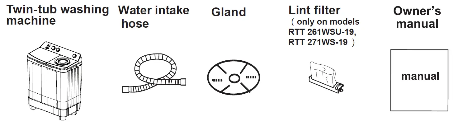 CANDY RTT 261WSU-19 Twin-Tub Washing Machine fig1