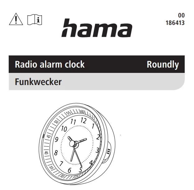 hama 00186413 Roundly Radio Alarm Clock Instruction Manual