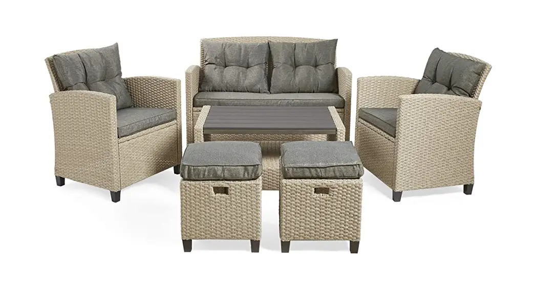 Vonhaus 2500487 6 Seater Garden Rattan Sofa Set Instruction Manual