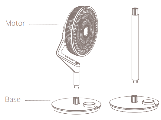 duux DXCF15UK Whisper Flex Ultimate Smart Wireless Fan - Installing the product 6