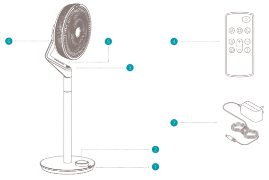 duux DXCF15UK Whisper Flex Ultimate Smart Wireless Fan - Product overview