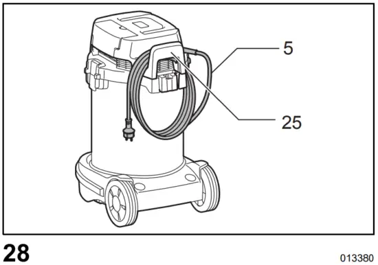 Storage of power supply cord