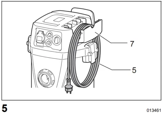 Storing the power supply cord