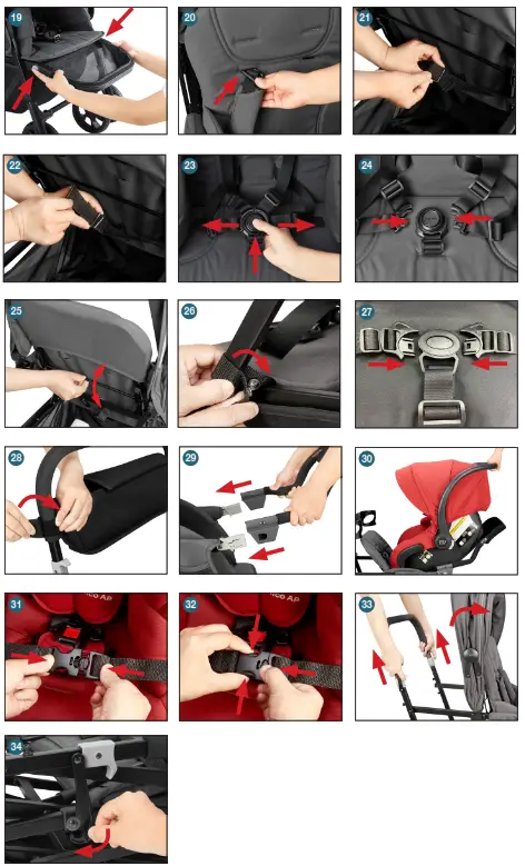joovy 220301 Big Caboose Graphite Triple Stroller - FIG4