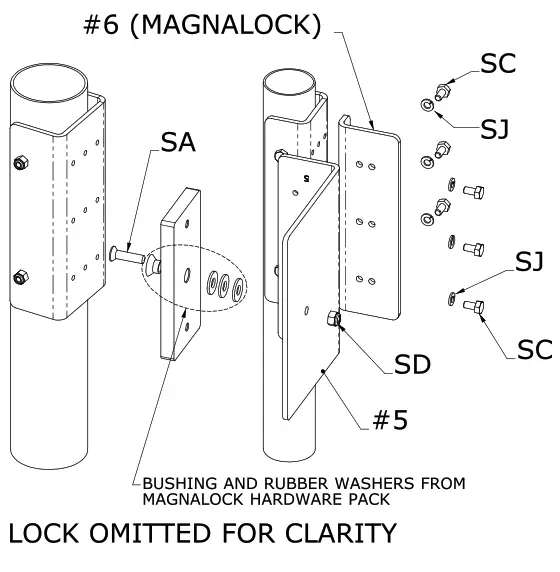 SECURITRON FMK-SW Flexible Mount Kit - using provided