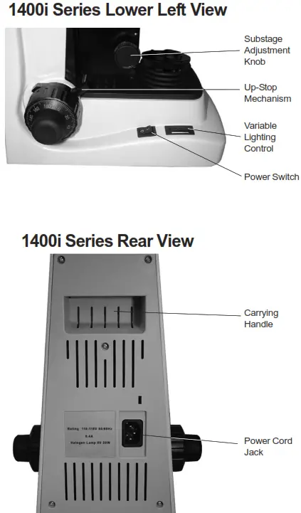 VEE GEE 1421BRi Van Guard 1400 Series Professional Compound Microscope - 1400i Series Parts2