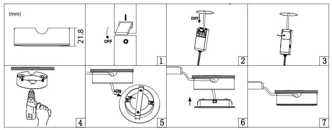 INTERLIGHT IL CBSET27W Cabiled Downlight Dimbaar Set - Figuire 5