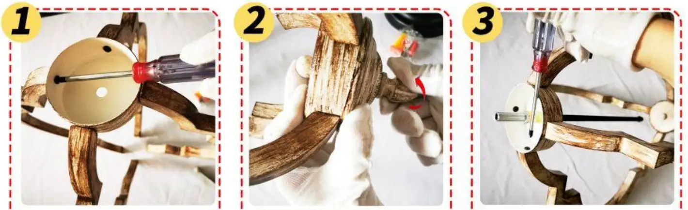 OUKANING HG HCXLST 6262 4 Light Black Vintage Farmhouse Style Adjustable Hanging Barn Light Pendant Light with Wood Shade