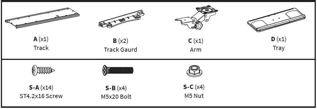 VIVO MOUNT-KB01 Silver Under Desk Keyboard Tray FIG 1