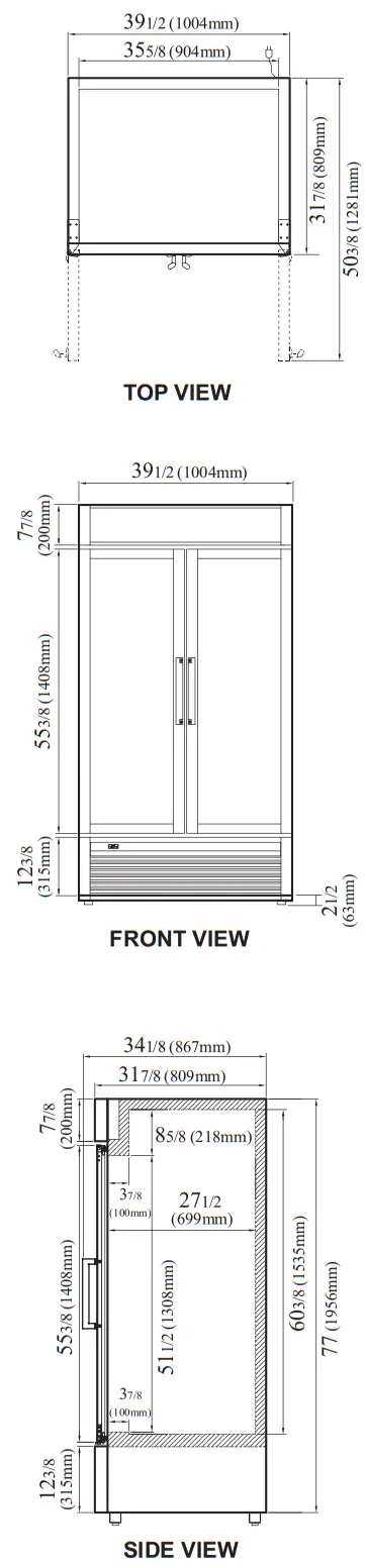Turbo air TGF 35SD N Two Swing Glass Display Door Freezers - fig 1
