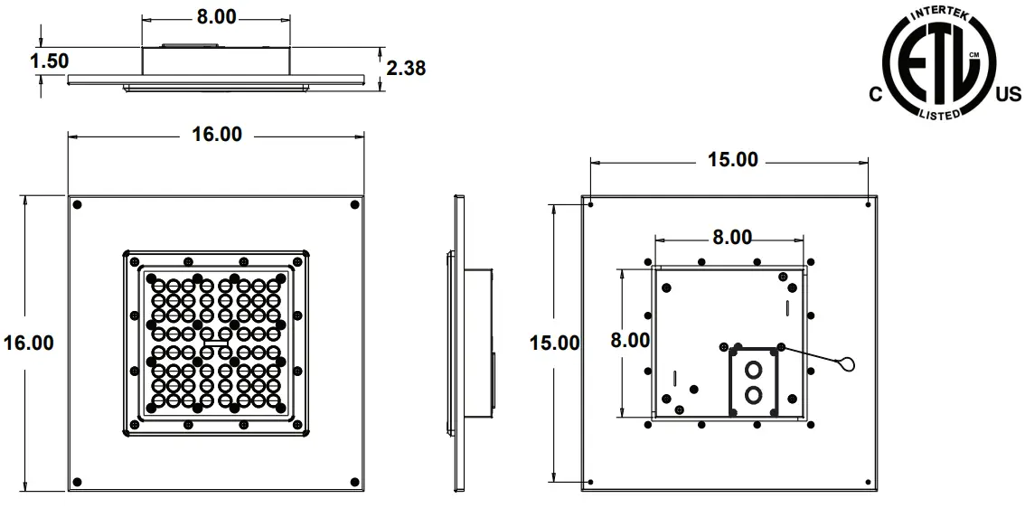VENTURE LIGHTING AC0003 Recessed Canopy Fixture - FIg 1