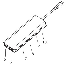 LASUNEY ALL-IN-ONE USB C HUB -- Diagram 1