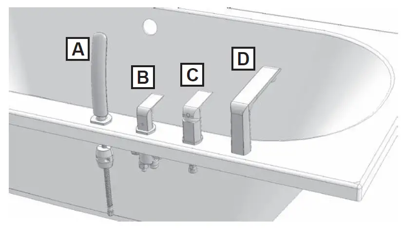 RAVAK Flat FL 026.00 4 Hole Bath Water Tap FIG (4)