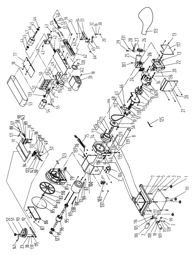 Clarke CS48 Belt Disc Sander - EXPLODED DIAGRAM