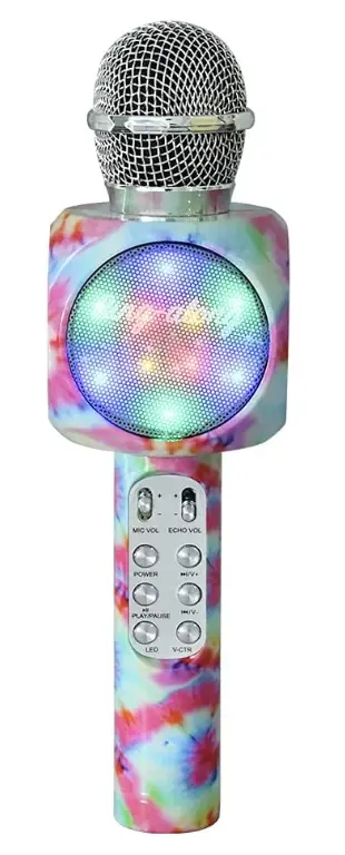 Sing-Along Tye Dye Karaoke Microphone & Bluetooth Speaker All-in-one