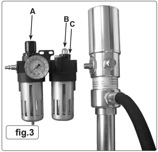SEALEY AK4561D.V2 Air Operated Oil Dispensing System - swivel connections