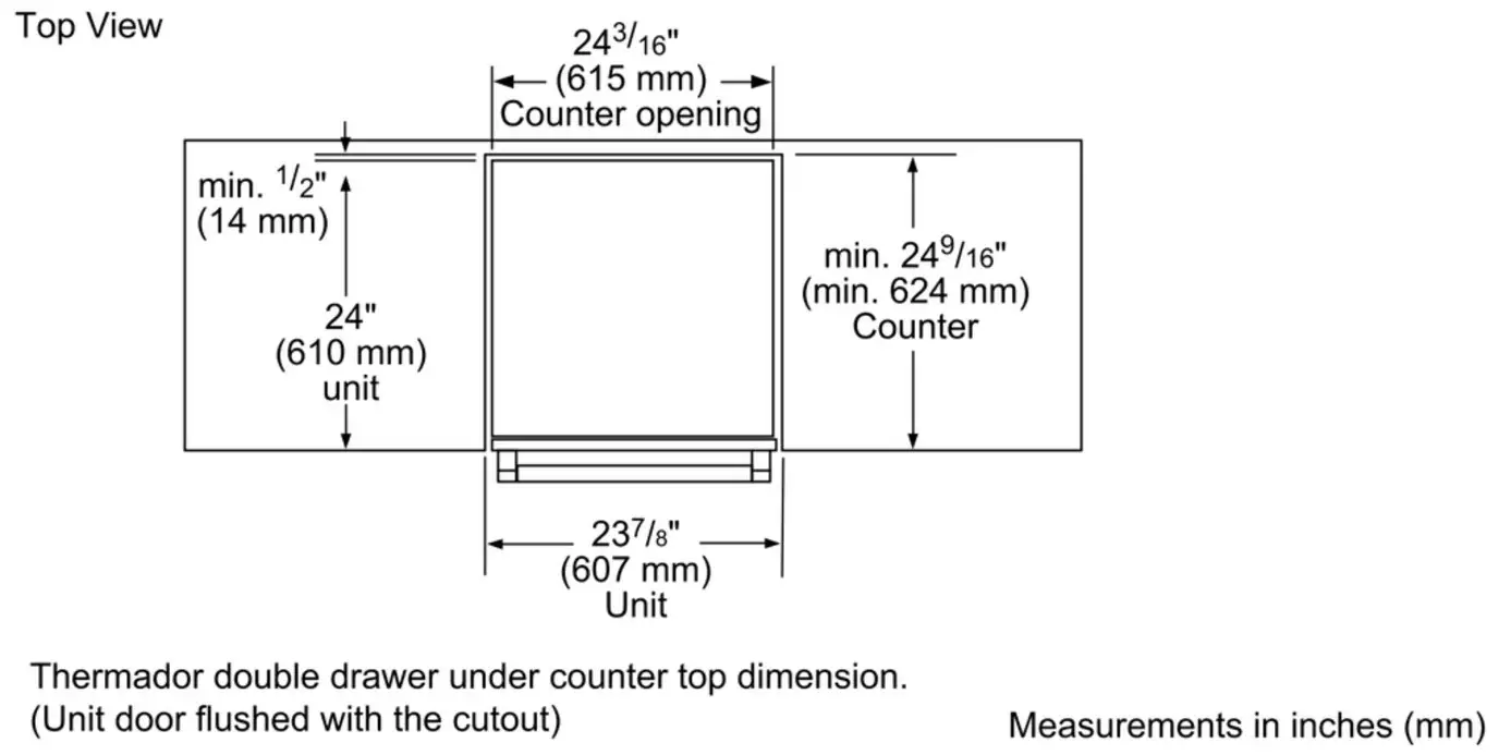 Thermador T24UC905DP Refrigerator Freezer - top view