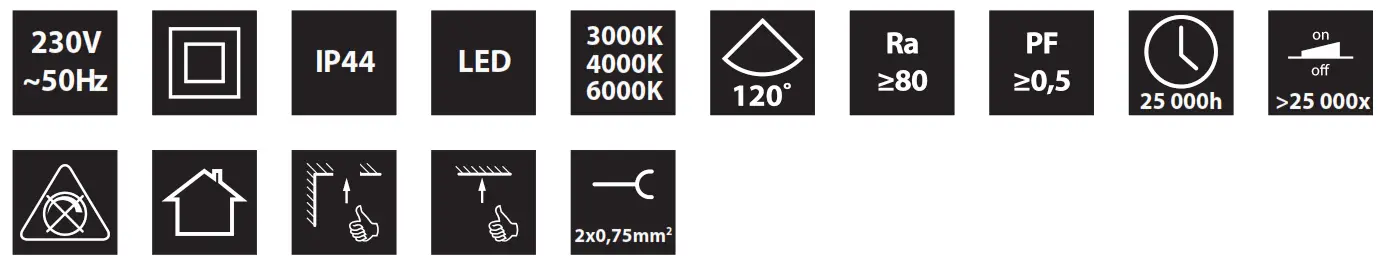 s r o Panlux Downlight Square - icon