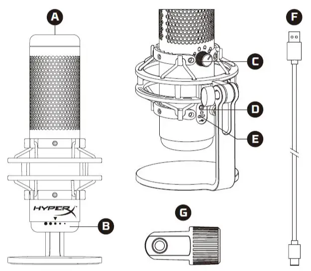 HYPERX HMIQ1S XX RG G QuadCast S Microphone For USB