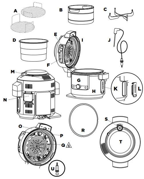 NINJA Foodi OL701 Smart XL Pressure Cooker Steam Fryer - ACCESSORIES