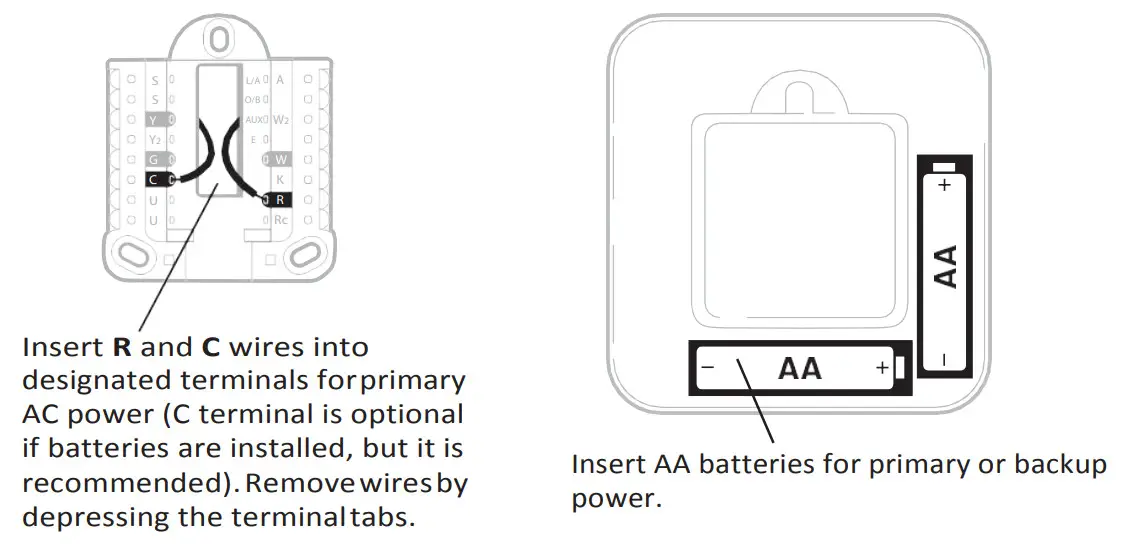Honeywell Home T4 Pro Programmable Thermostat - Power options