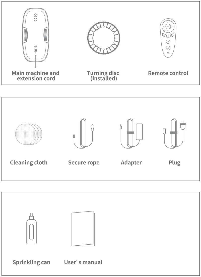 xiaomi DDC Window Cleaning Robot - Parts list
