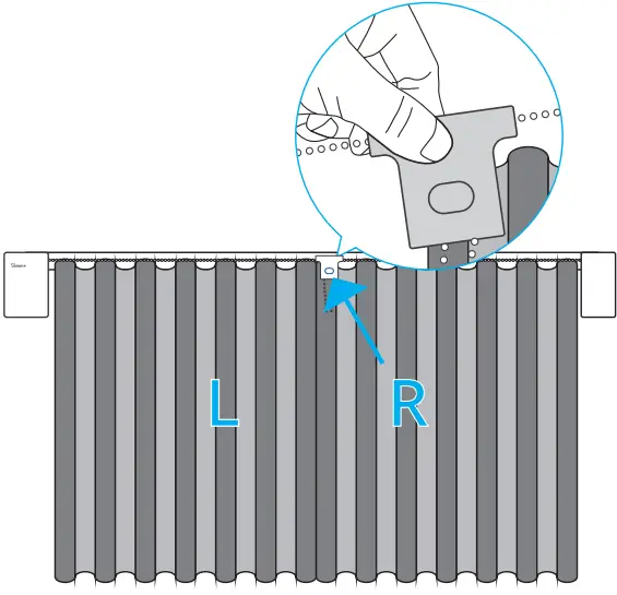 Mount the curtain clamps