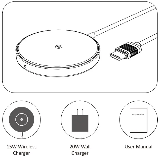 ZeeHoo ZIC-10 Magnetic Fast Wireless Charger-what in the box