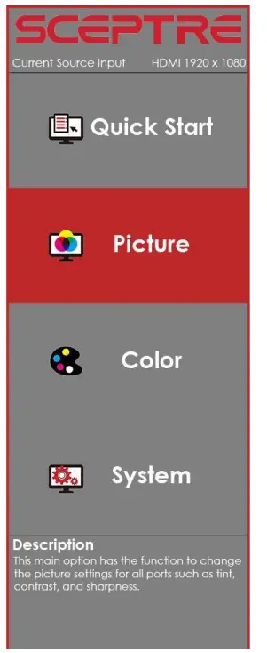 SCEPTRE E20 Display - figure 10