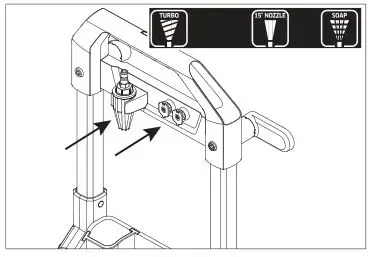 Karcher K1700, K1710 Electric Pressure Washer - Attach nozzles to handle